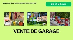 VENTE DE GARAGE POUR LE 23 ET 24 MAI